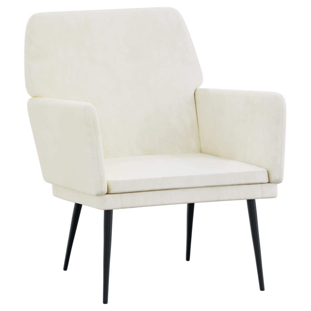 Fauteuil 62x79x79 cm fluweel crèmekleurig