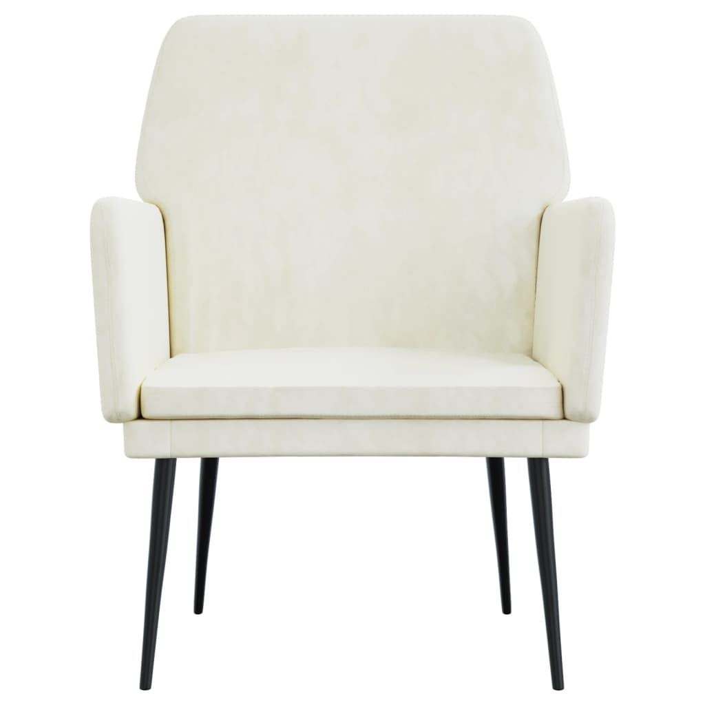 Fauteuil 62x79x79 cm fluweel crèmekleurig