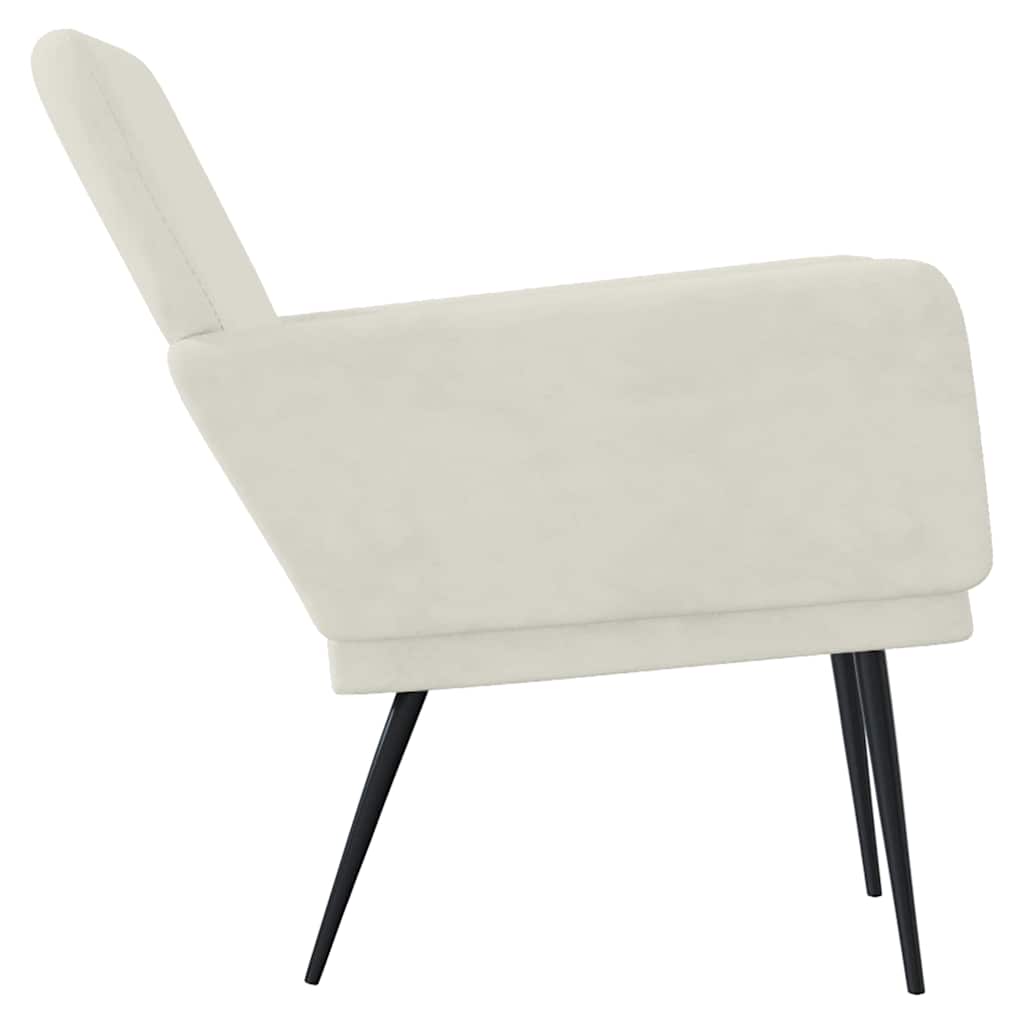 Fauteuil 62x79x79 cm fluweel crèmekleurig