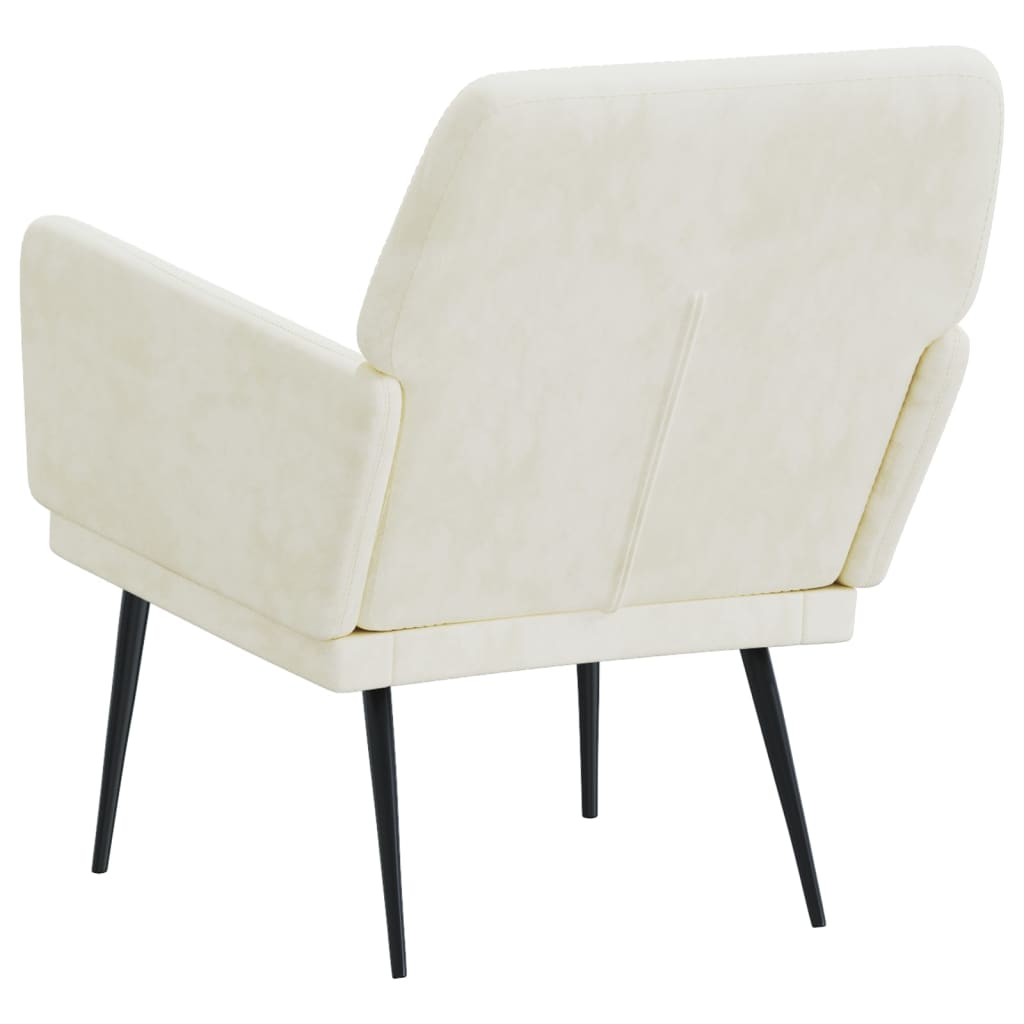 Fauteuil 62x79x79 cm fluweel crèmekleurig