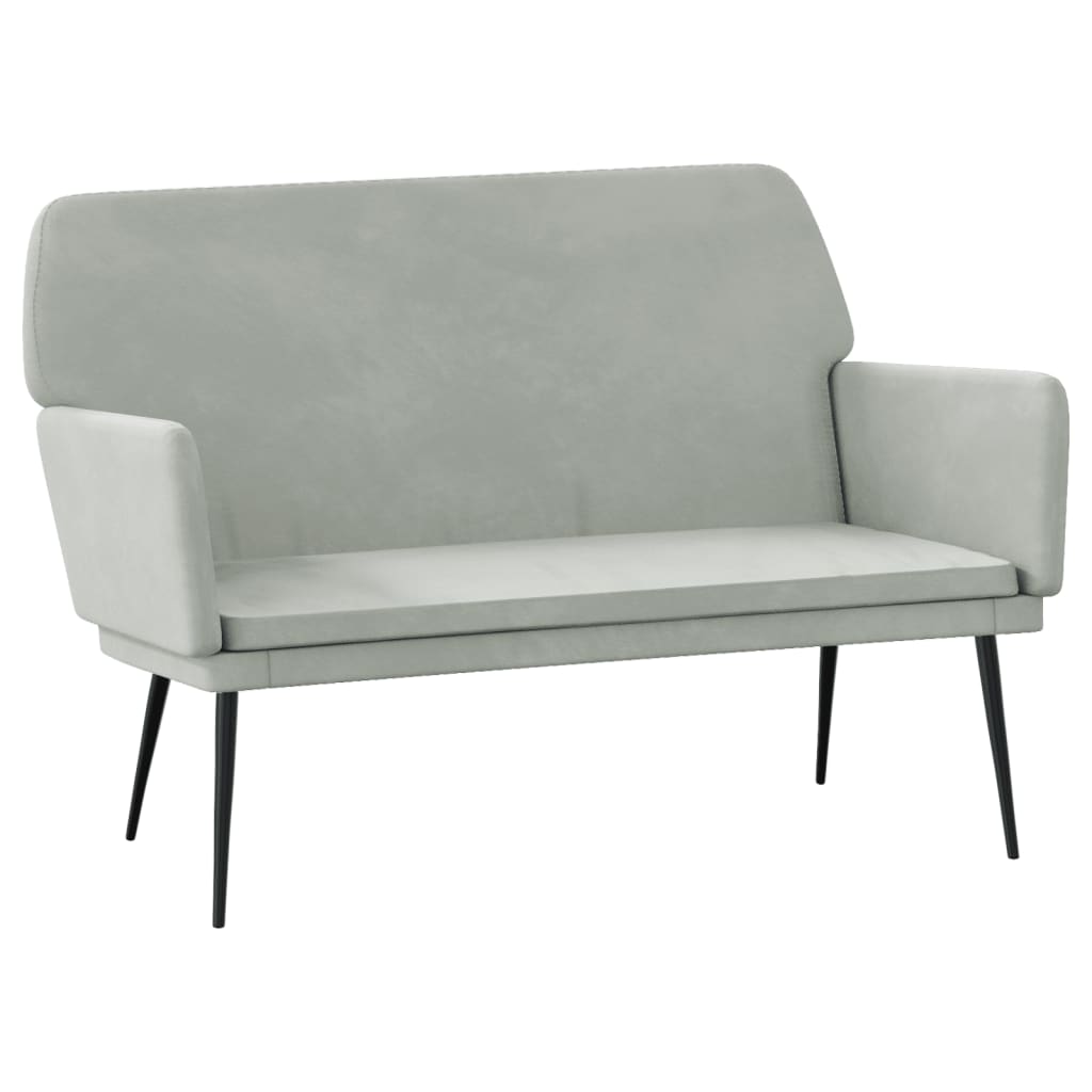 Bankje 108x79x79 cm fluweel lichtgrijs