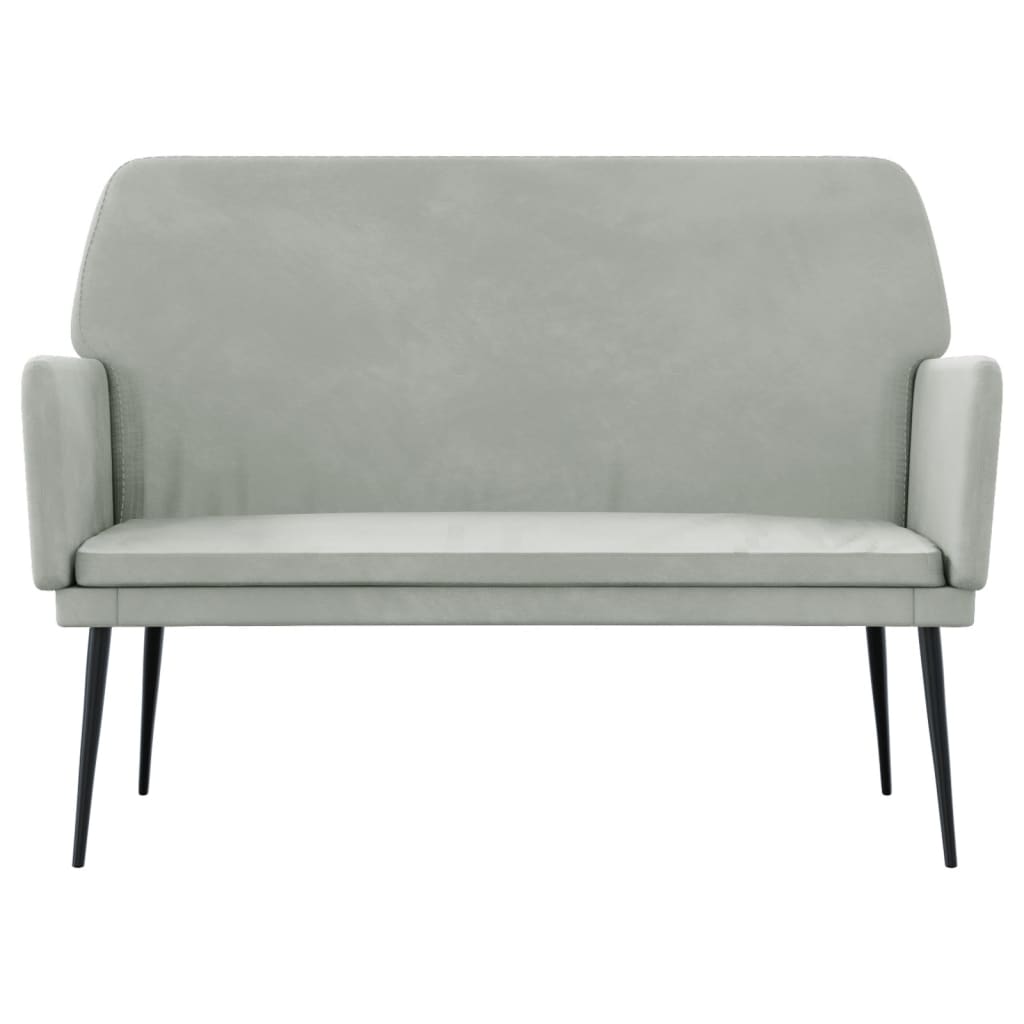 Bankje 108x79x79 cm fluweel lichtgrijs