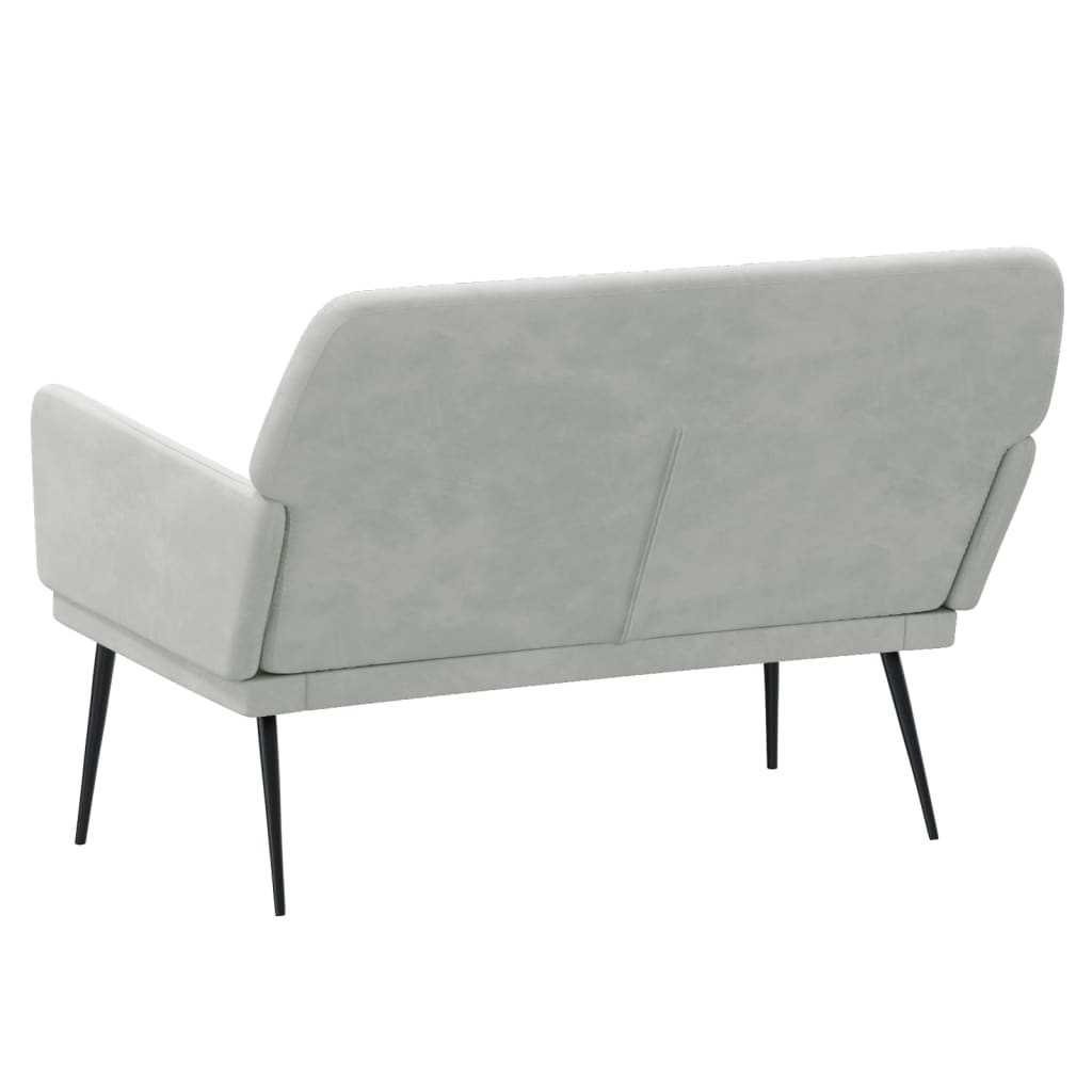 Bankje 108x79x79 cm fluweel lichtgrijs
