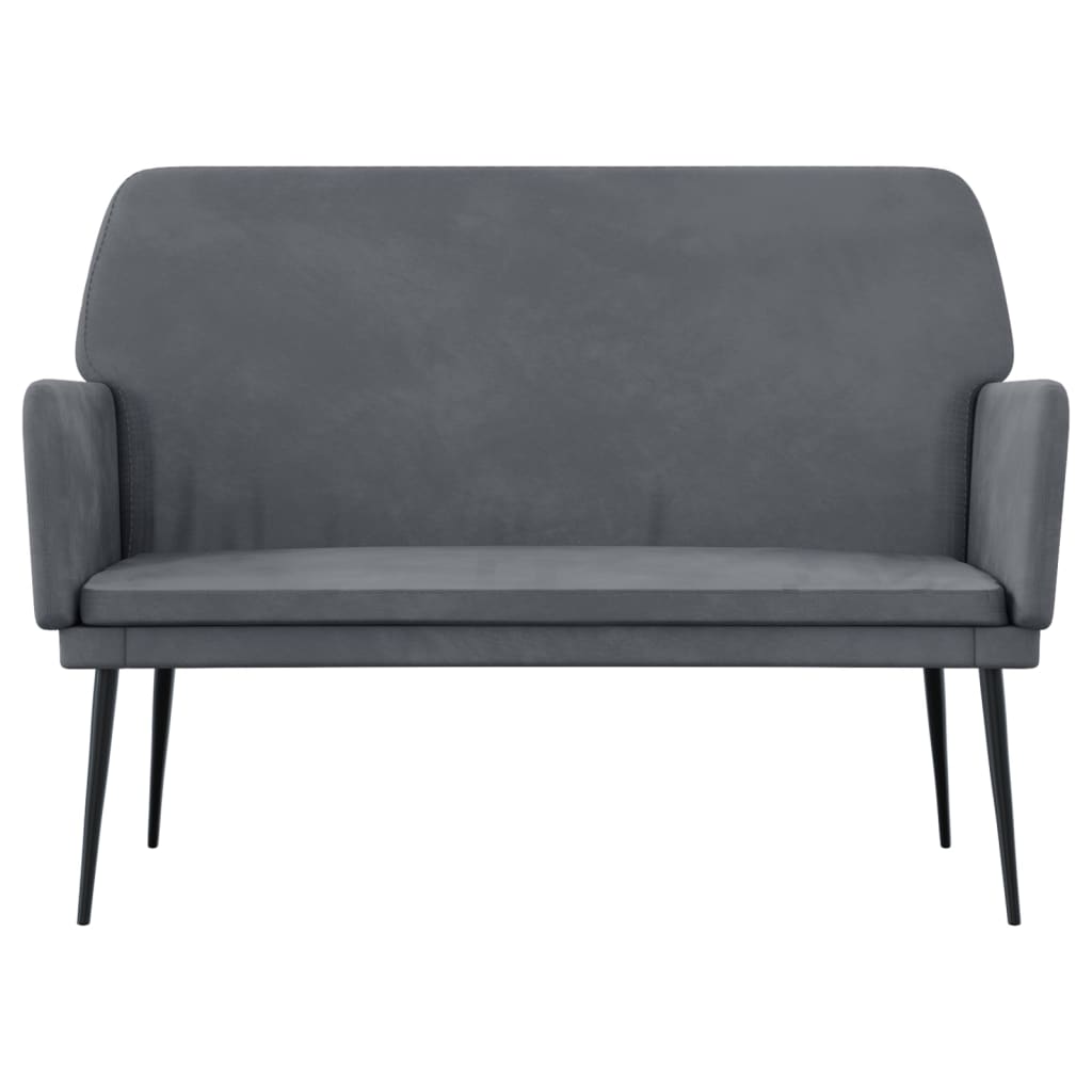 Bankje 108x79x79 cm fluweel donkergrijs