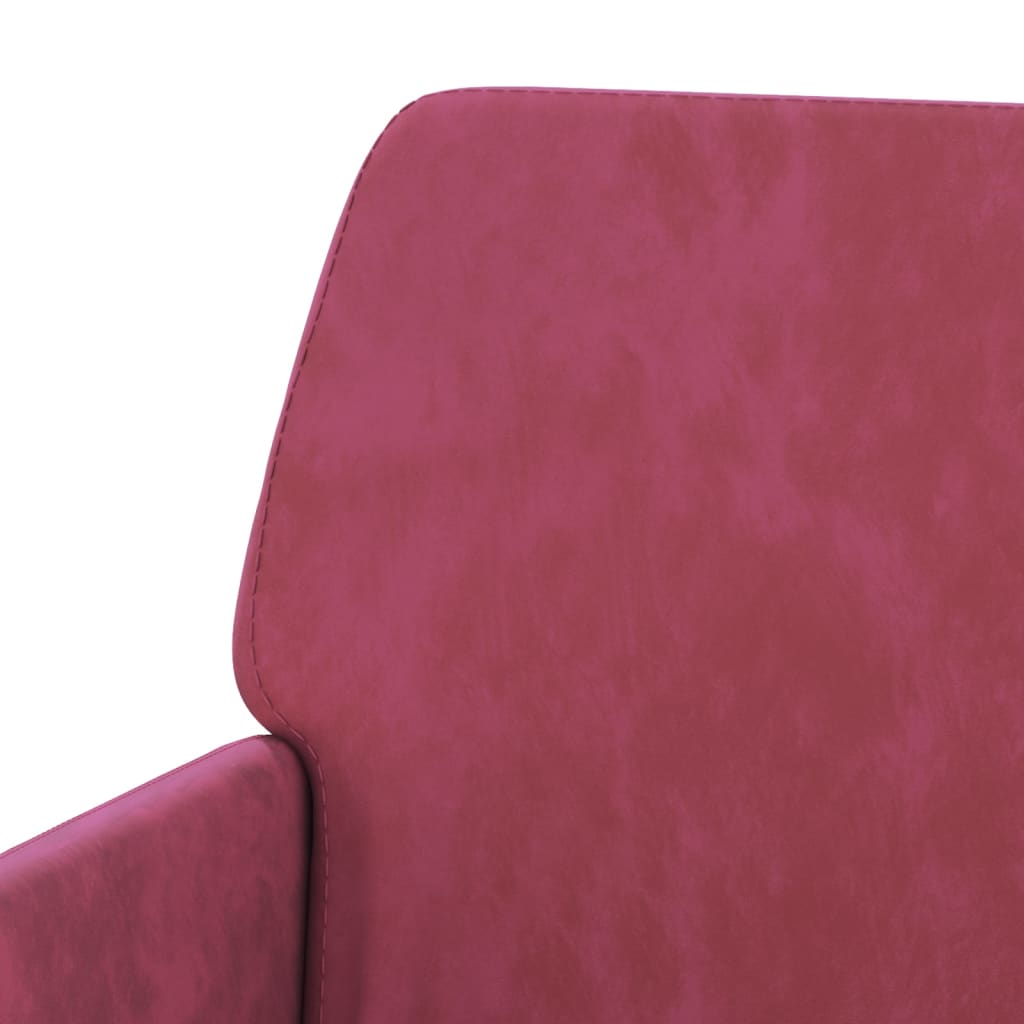 Bankje 108x79x79 cm fluweel wijnrood