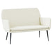 Bankje 108x79x79 cm fluweel crèmekleurig