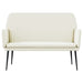 Bankje 108x79x79 cm fluweel crèmekleurig