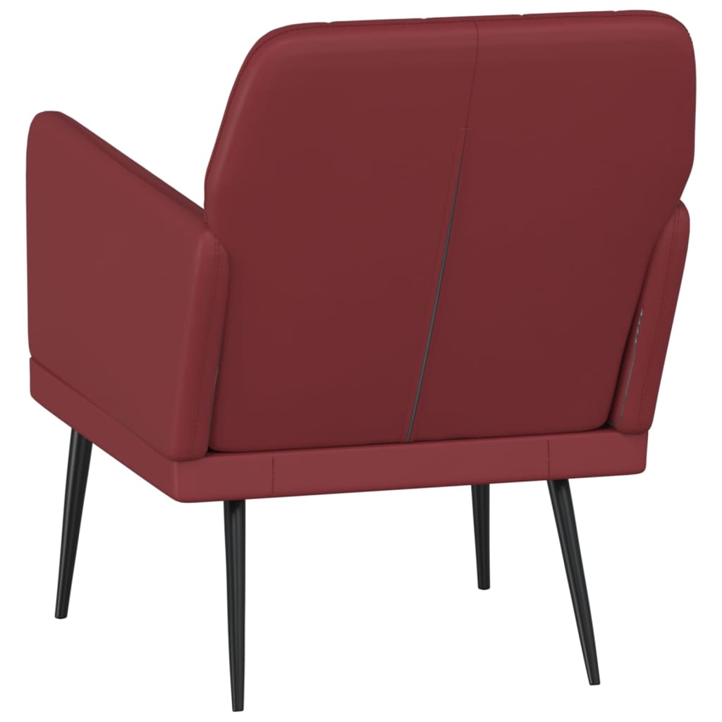 Fauteuil 61x78x80 cm kunstleer wijnrood