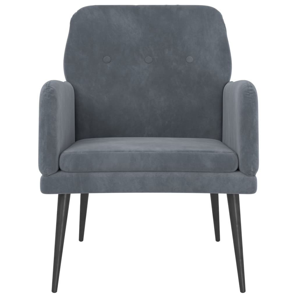 Fauteuil 62x79x79 cm fluweel donkergrijs