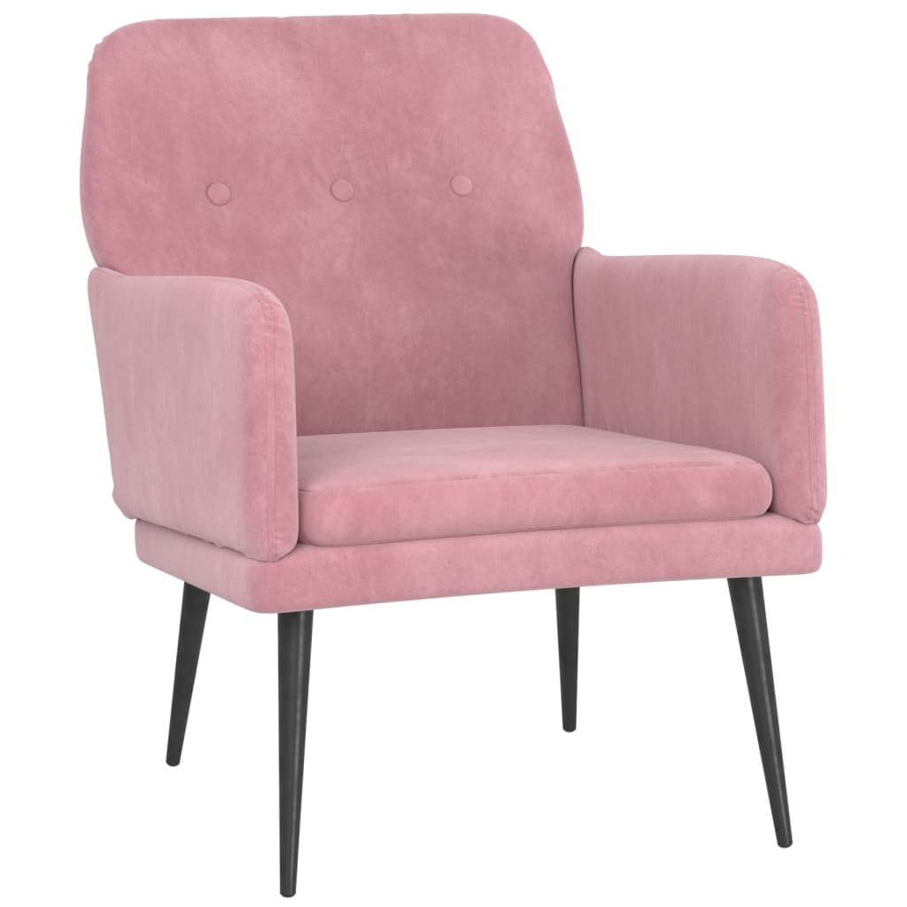 Fauteuil 62x79x79 cm fluweel roze