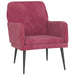 Fauteuil 62x79x79 cm fluweel wijnrood