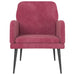 Fauteuil 62x79x79 cm fluweel wijnrood