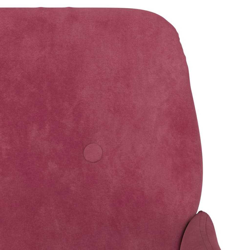Fauteuil 62x79x79 cm fluweel wijnrood