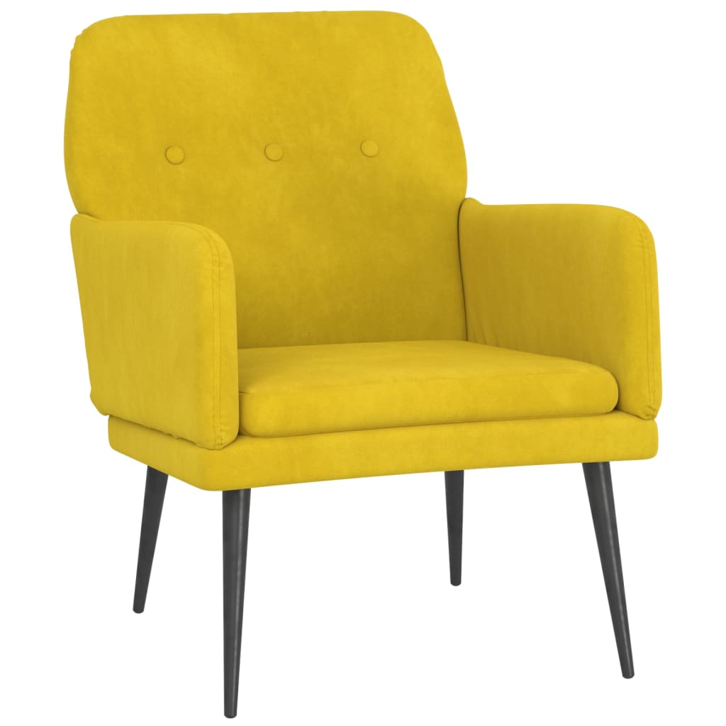 Fauteuil 62x79x79 cm fluweel geel
