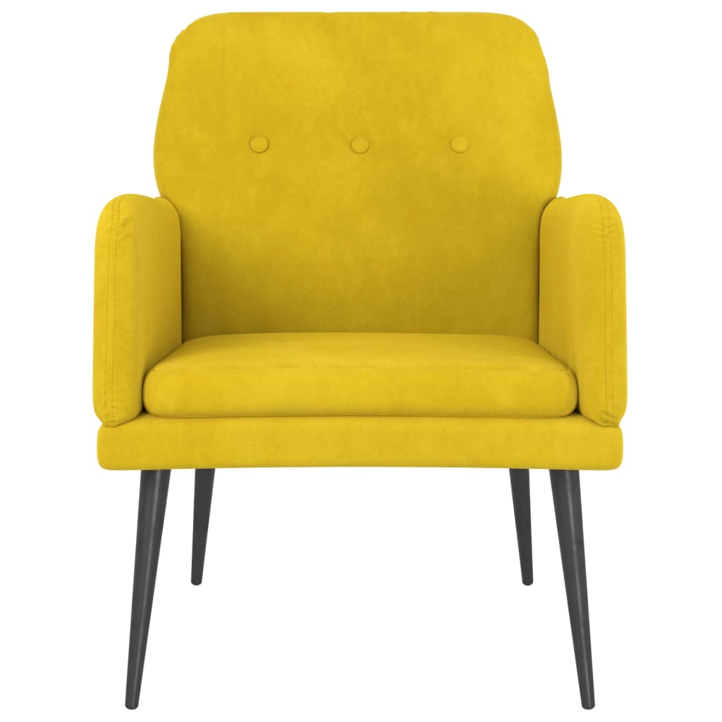Fauteuil 62x79x79 cm fluweel geel