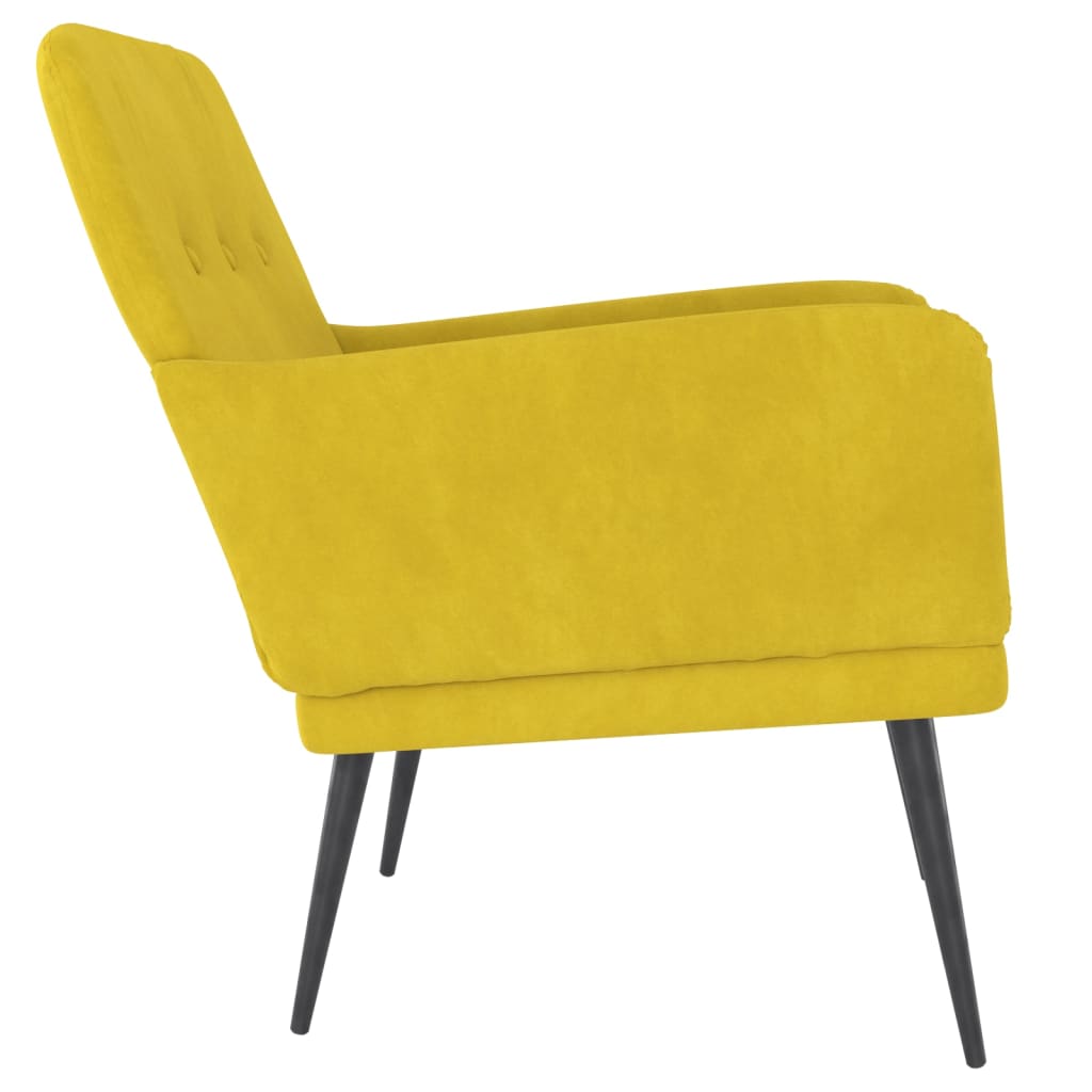 Fauteuil 62x79x79 cm fluweel geel