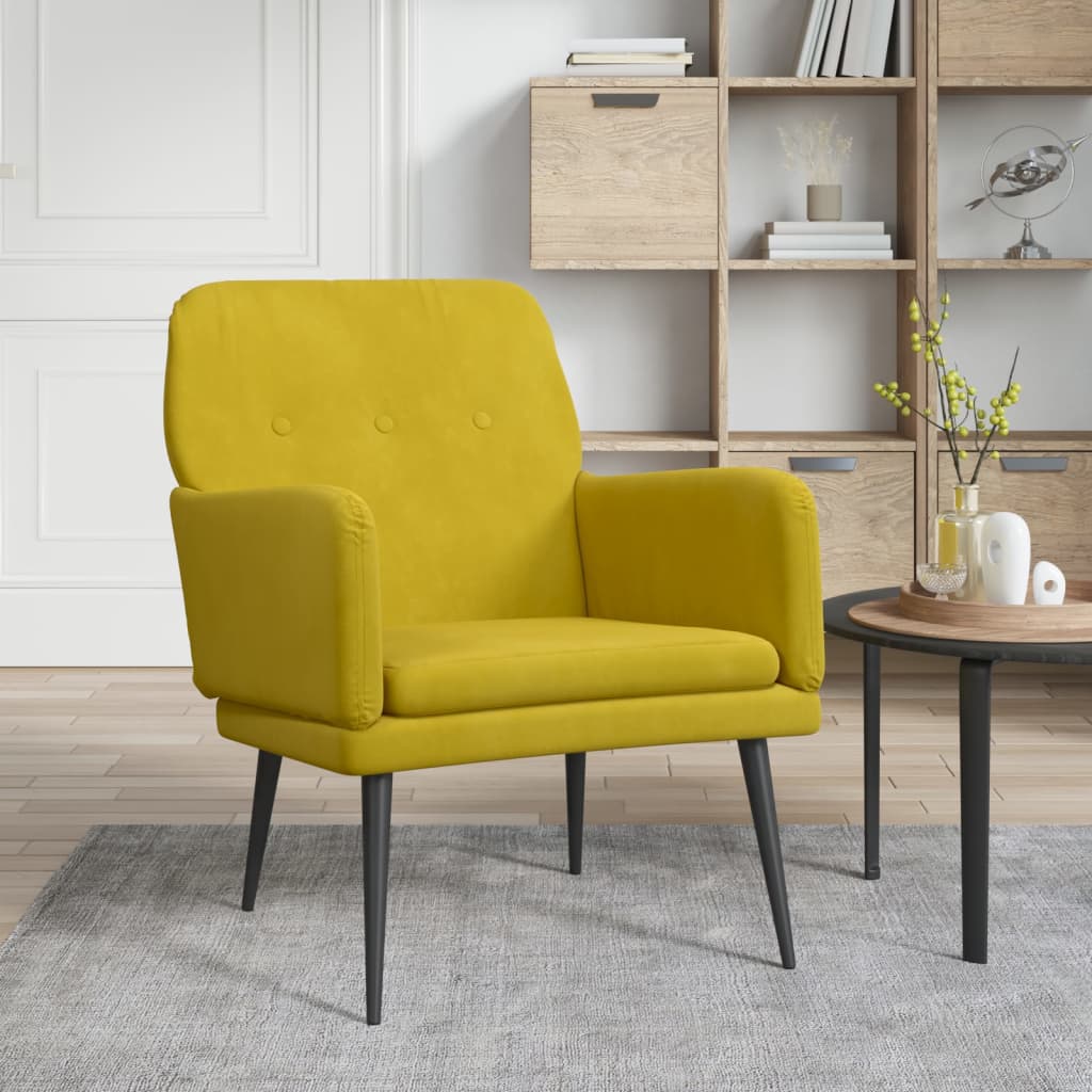 Fauteuil 62x79x79 cm fluweel geel