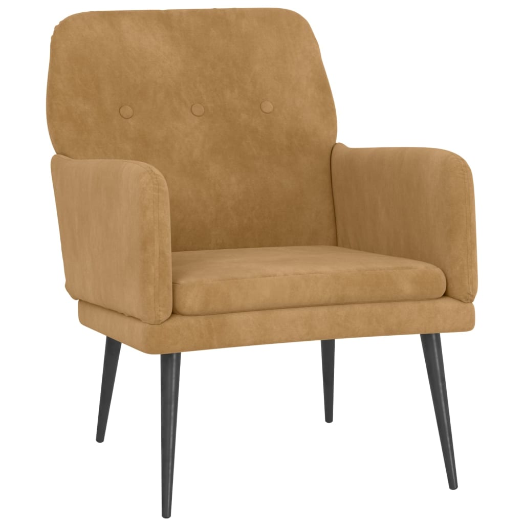Fauteuil 62x79x79 cm fluweel bruin