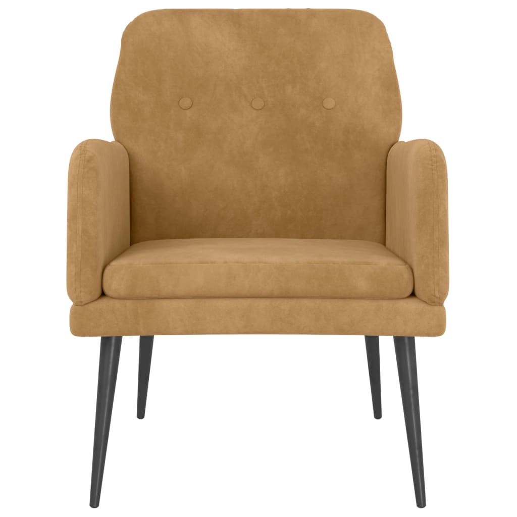 Fauteuil 62x79x79 cm fluweel bruin