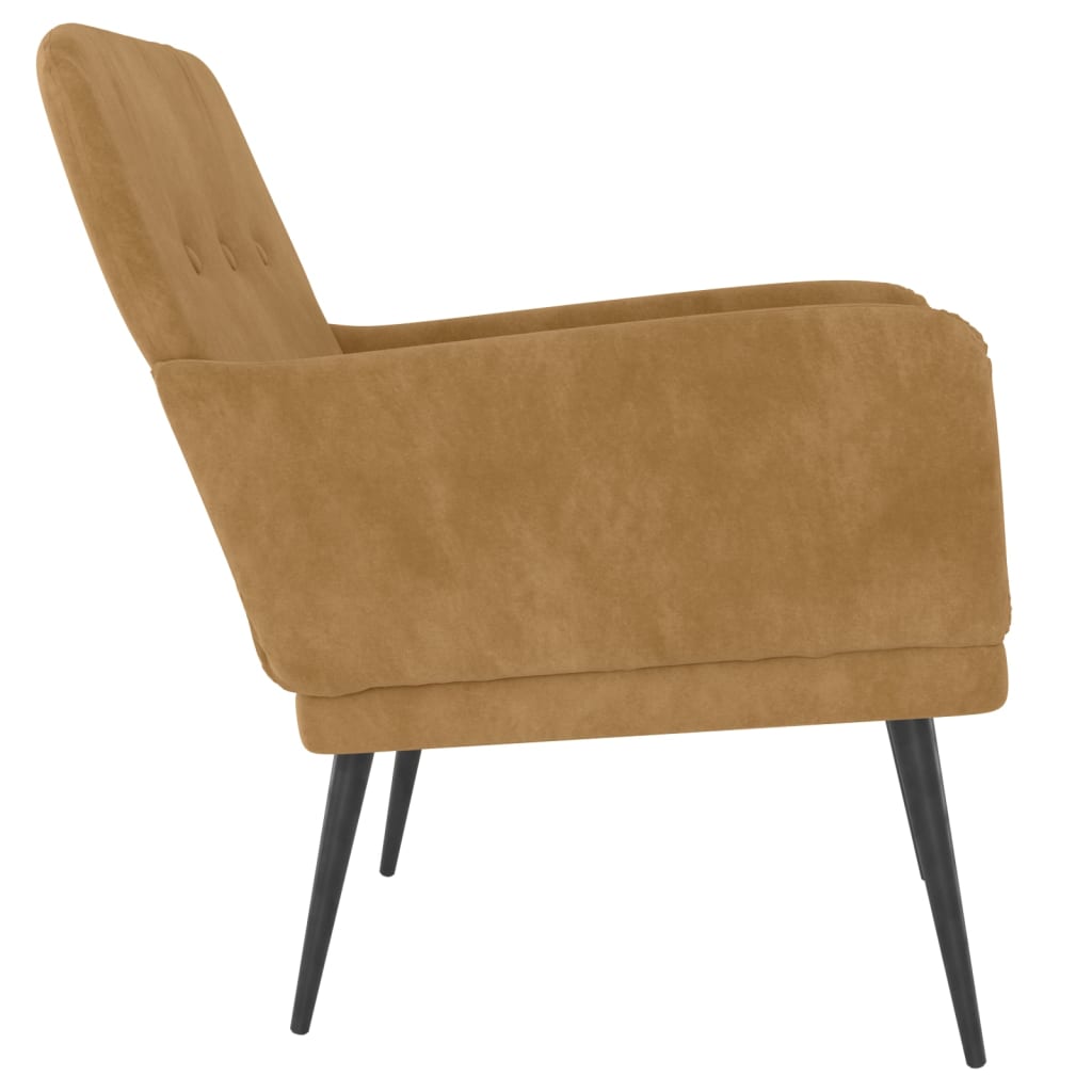 Fauteuil 62x79x79 cm fluweel bruin