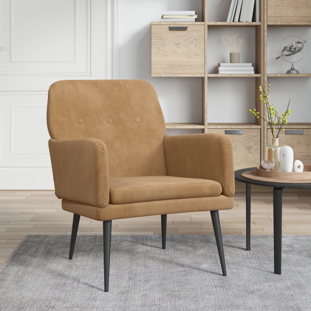 Fauteuil 62x79x79 cm fluweel bruin