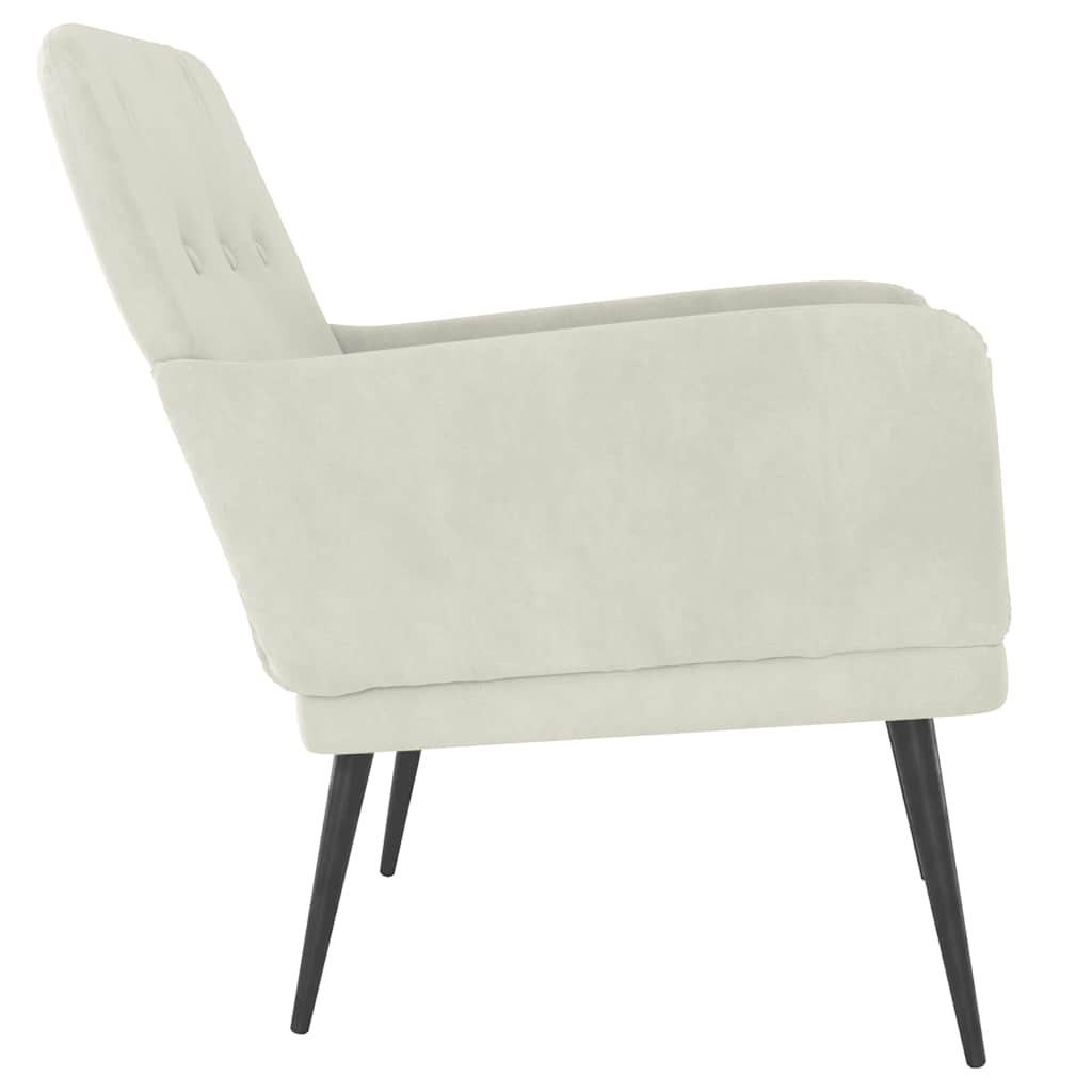 Fauteuil 62x79x79 cm fluweel crèmekleurig