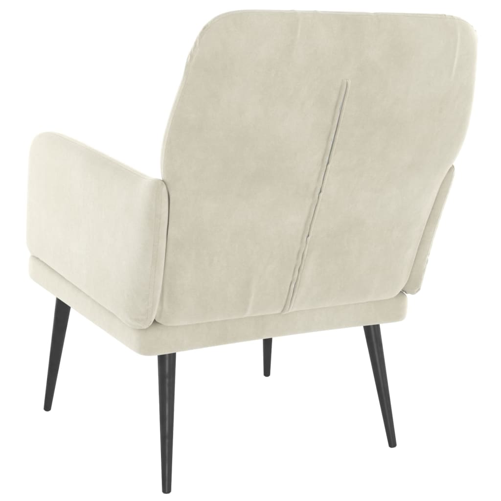 Fauteuil 62x79x79 cm fluweel crèmekleurig