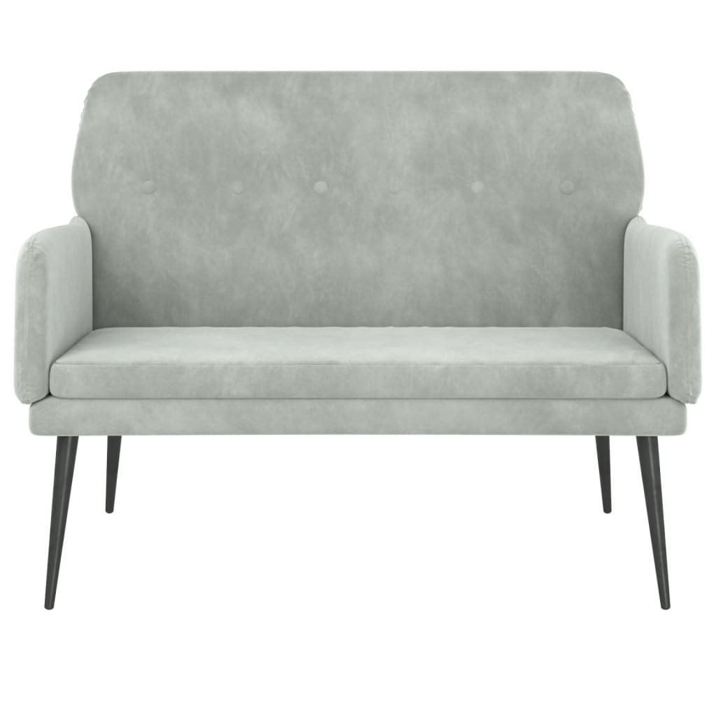 Bankje 108x79x79 cm fluweel lichtgrijs