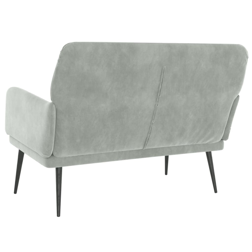 Bankje 108x79x79 cm fluweel lichtgrijs