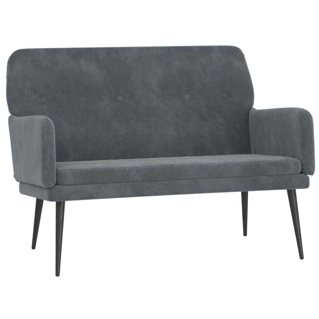 Bankje 108x79x79 cm fluweel donkergrijs