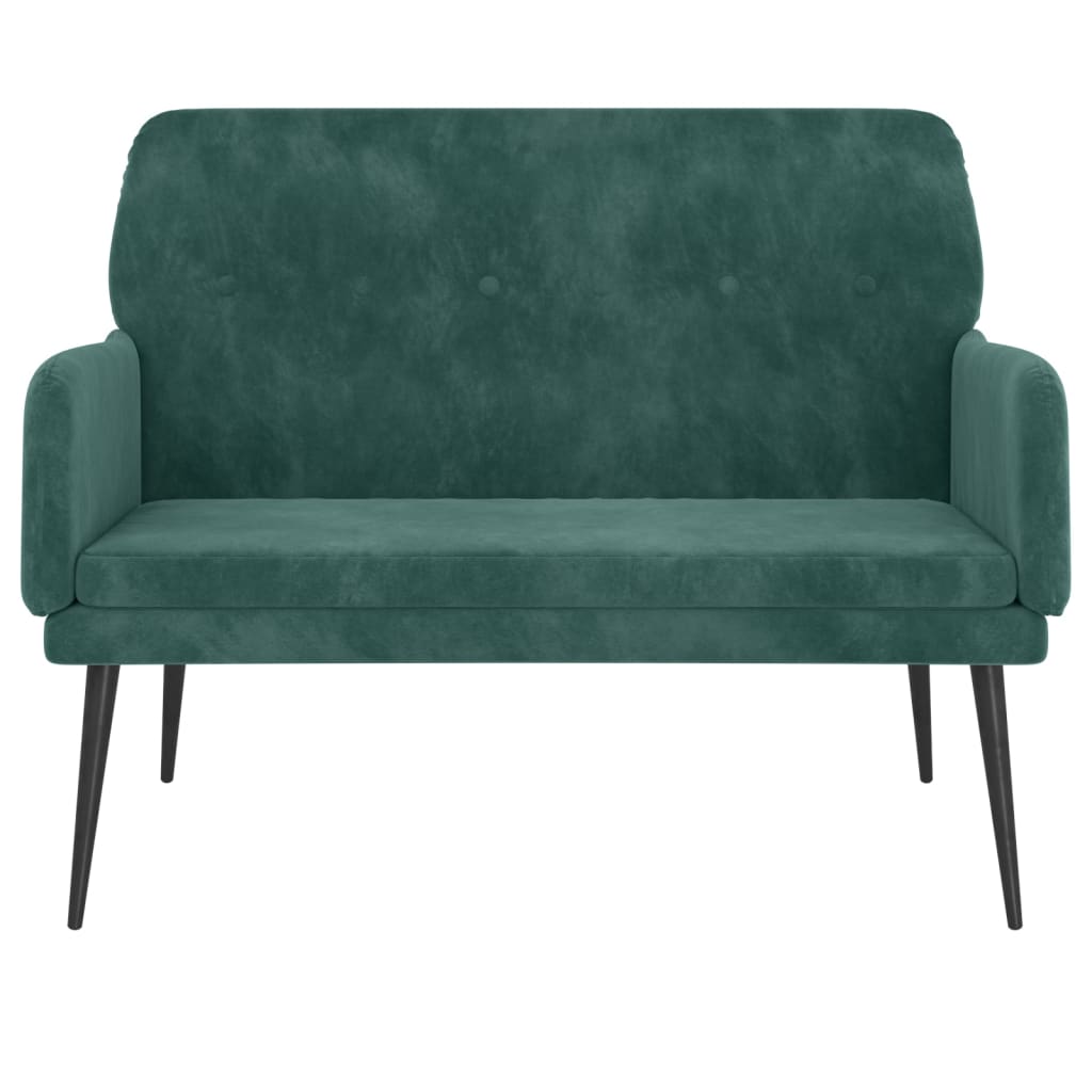 Bankje 108x79x79 cm fluweel donkergroen