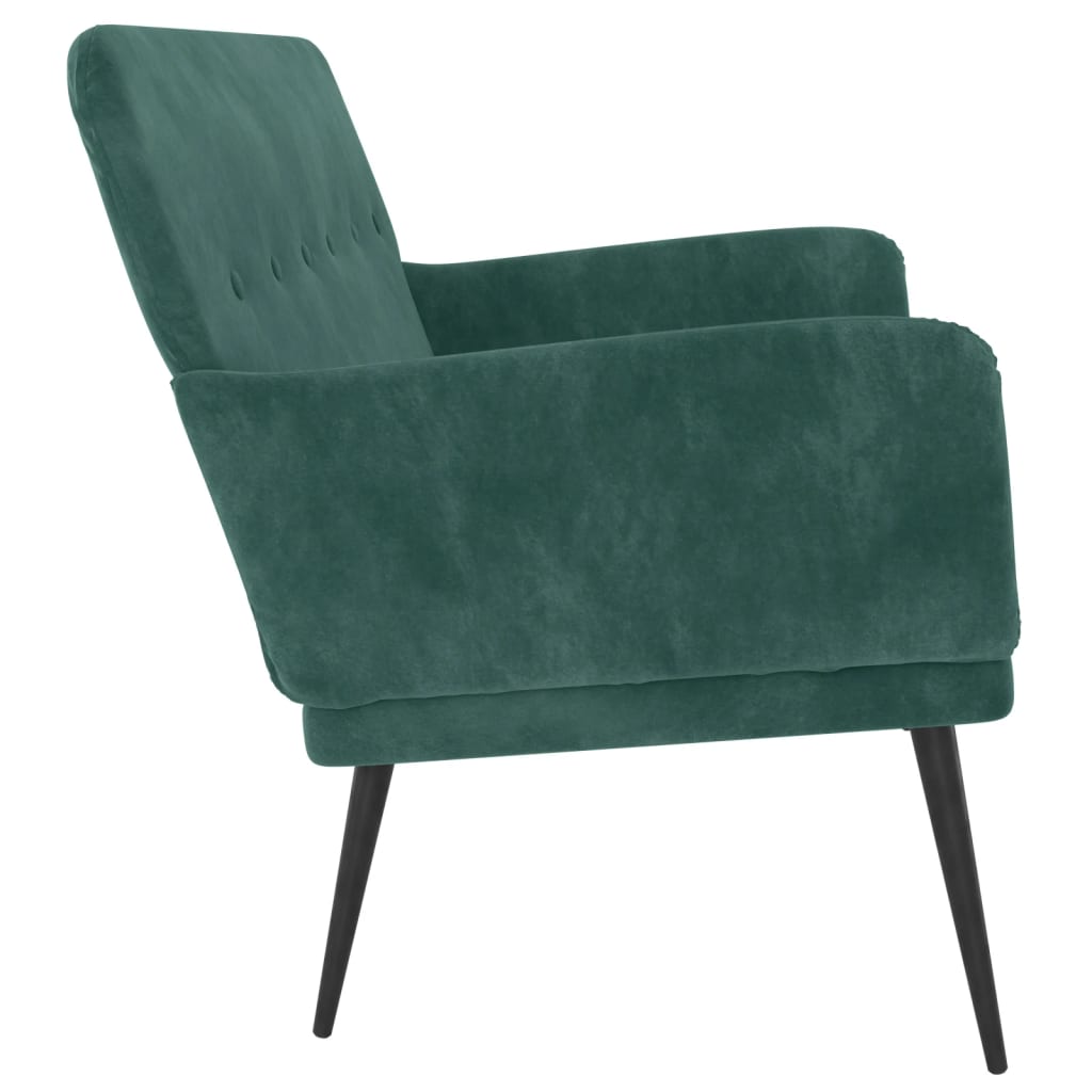 Bankje 108x79x79 cm fluweel donkergroen