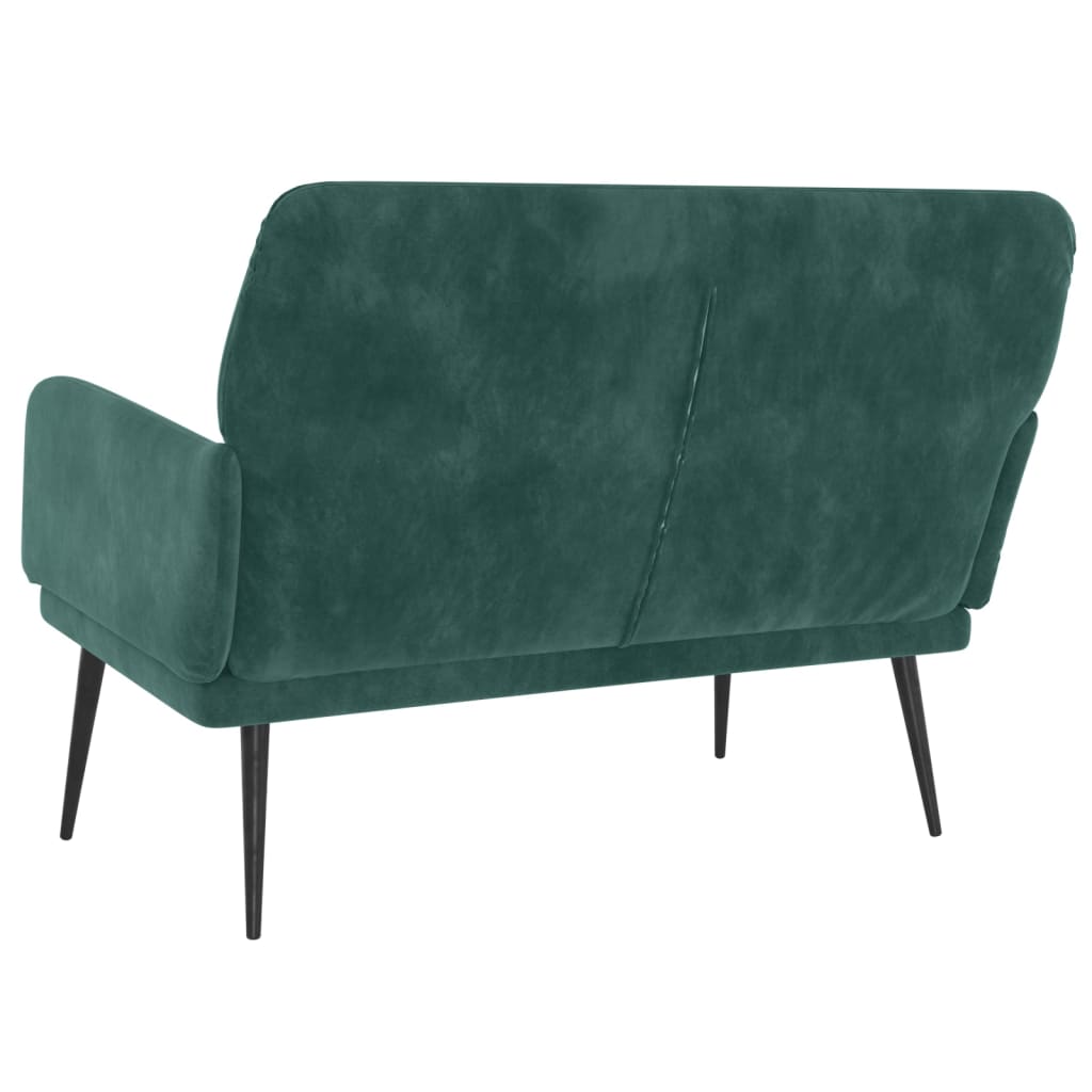 Bankje 108x79x79 cm fluweel donkergroen