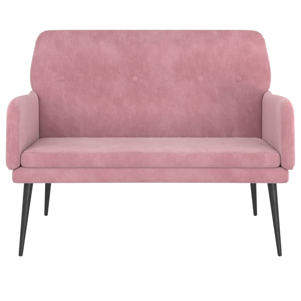Bankje 108x79x79 cm fluweel roze