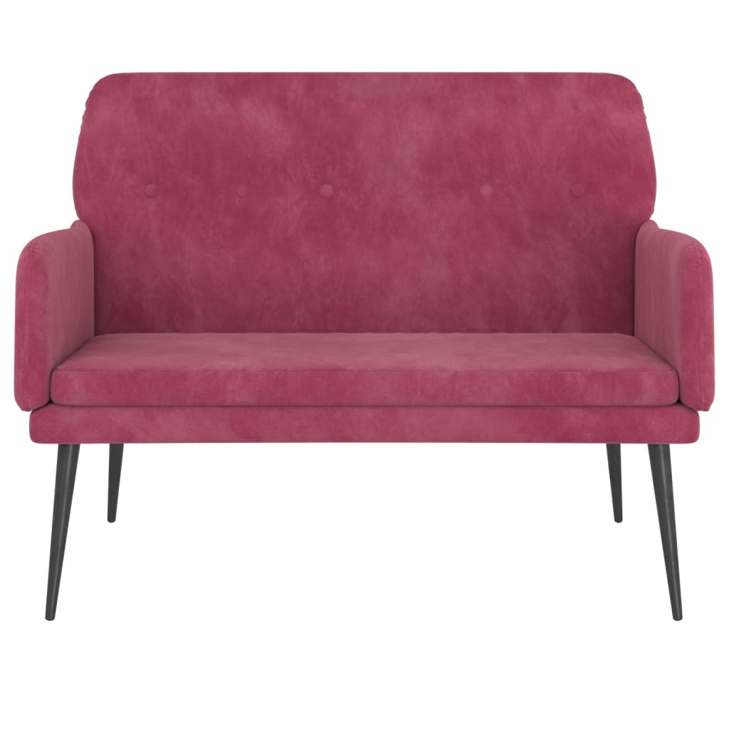Bankje 108x79x79 cm fluweel wijnrood