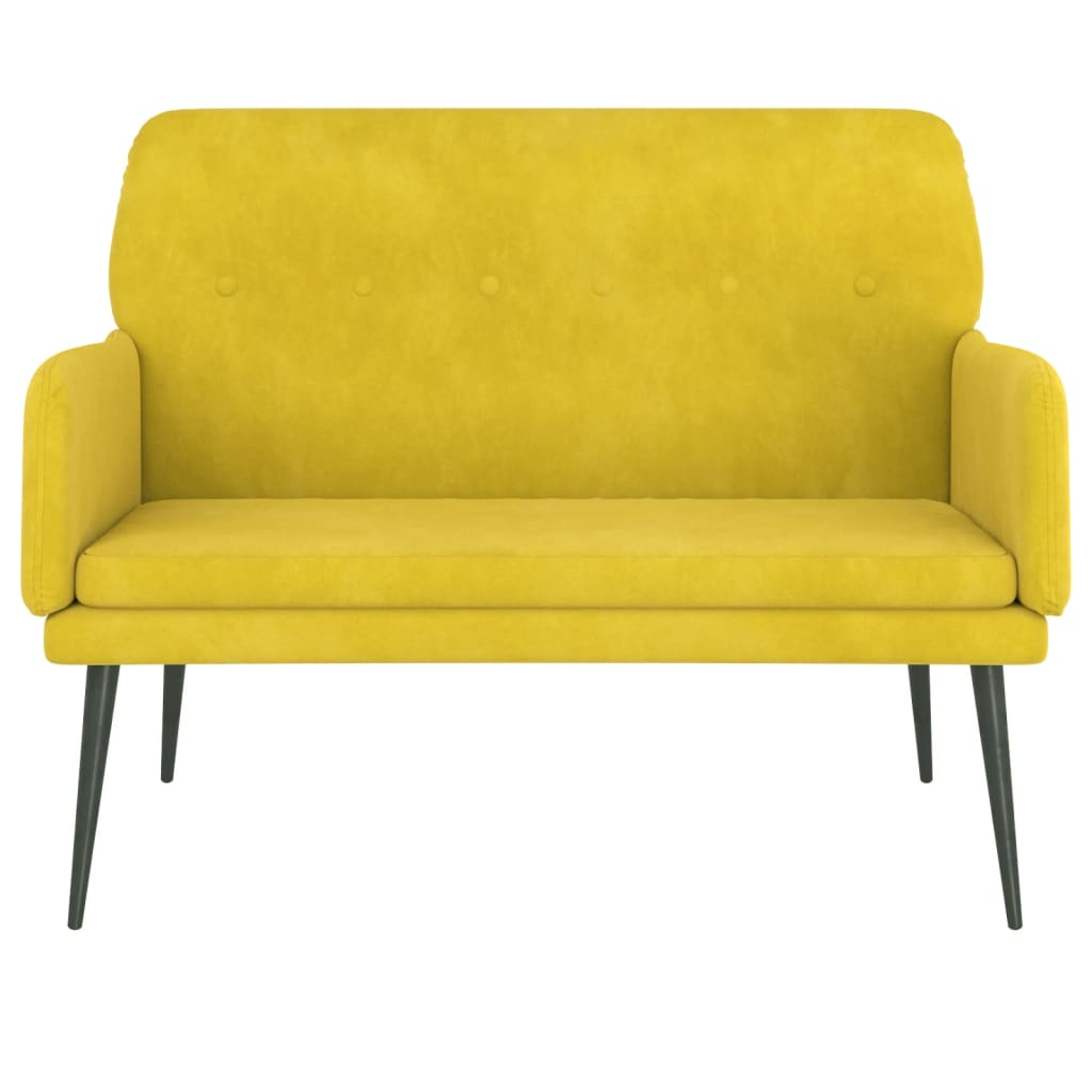 Bankje 108x79x79 cm fluweel geel