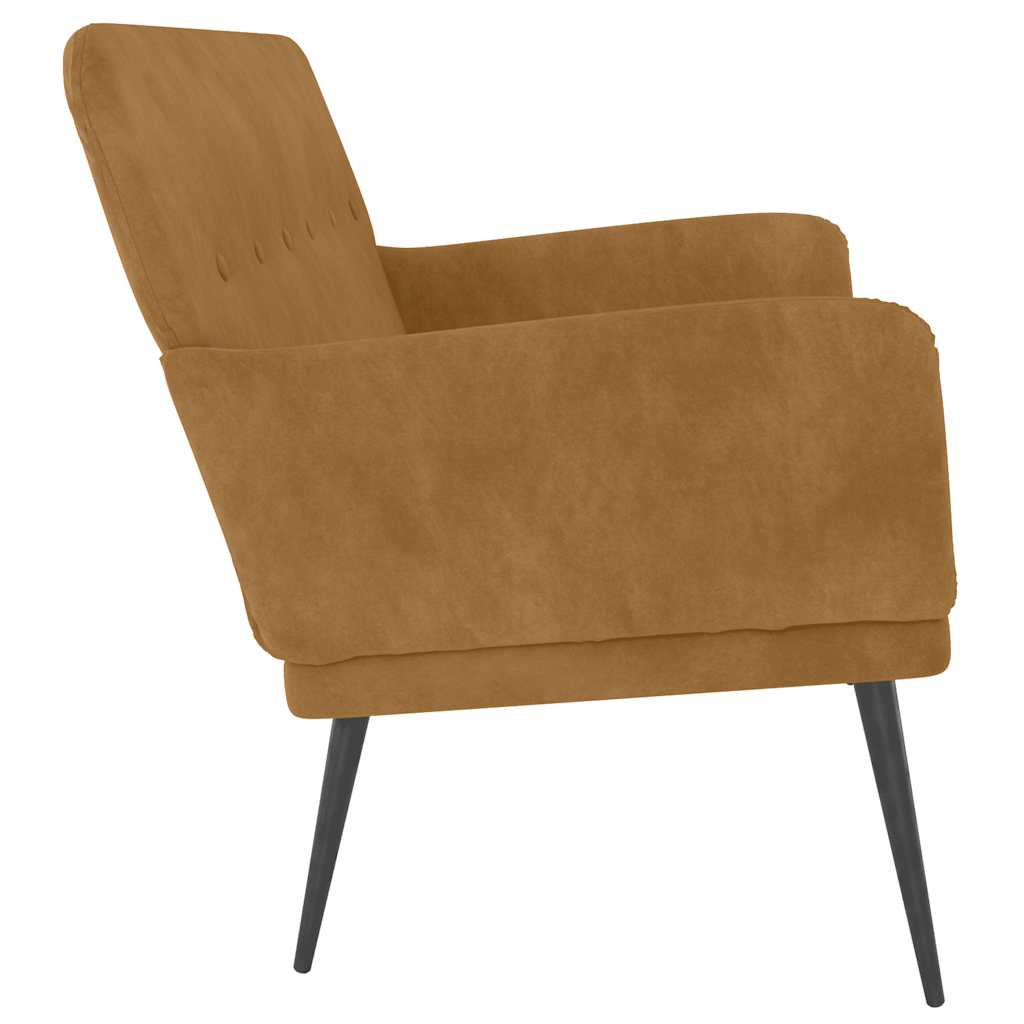 Bankje 108x79x79 cm fluweel bruin