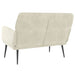 Bankje 108x79x79 cm fluweel crèmekleurig