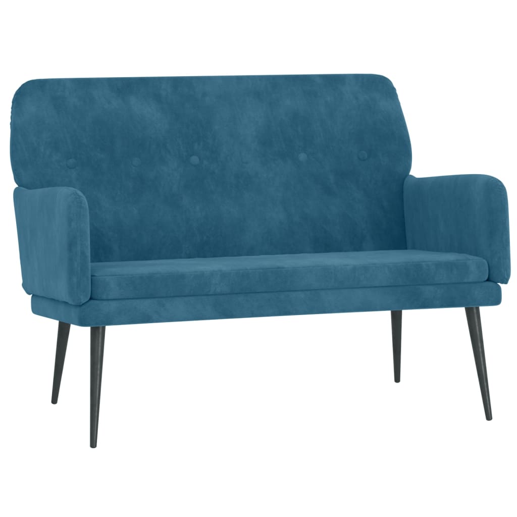 Bankje 108x79x79 cm fluweel blauw