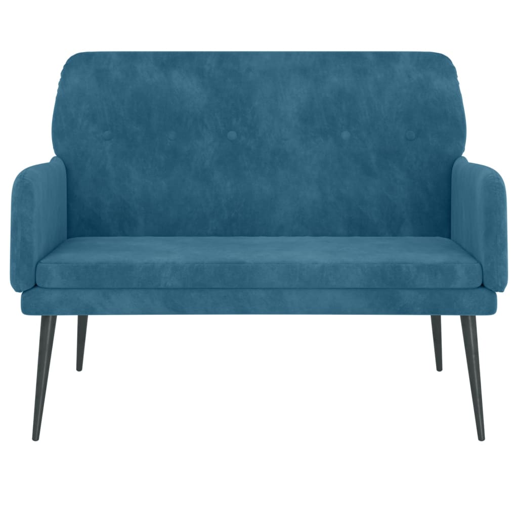 Bankje 108x79x79 cm fluweel blauw