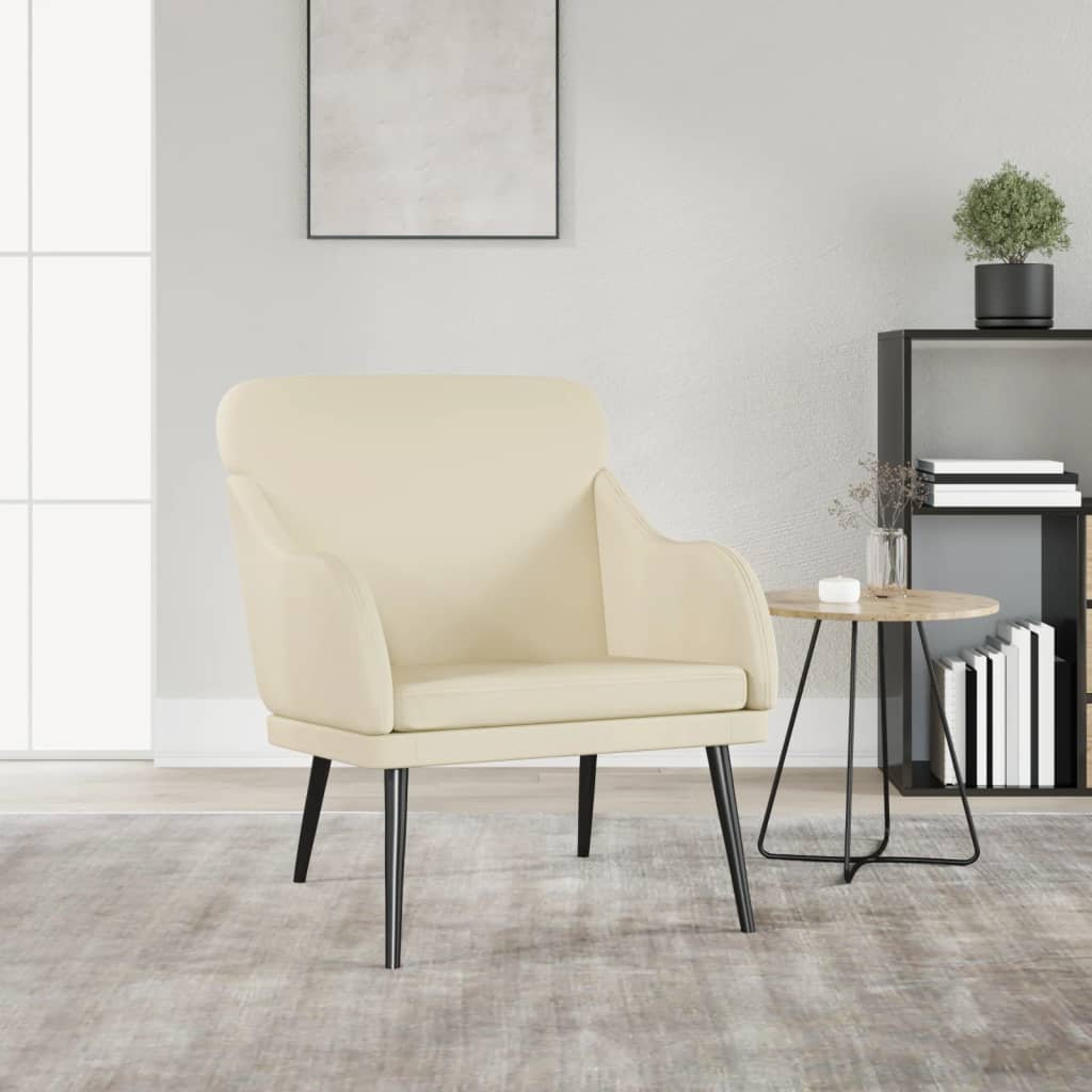 Fauteuil 63x76x80 cm kunstleer crèmekleurig