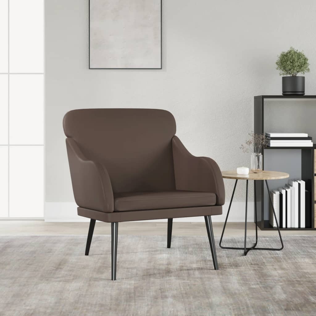 Fauteuil 63x76x80 cm kunstleer bruin