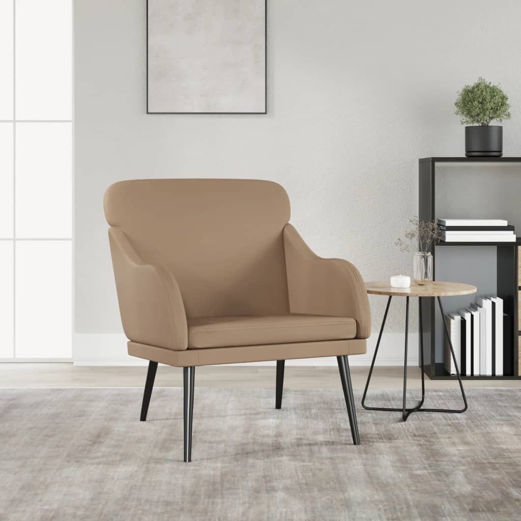Fauteuil 63x76x80 cm kunstleer cappuccinokleurig