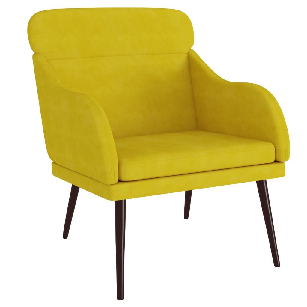 Fauteuil 63x76x80 cm fluweel geel
