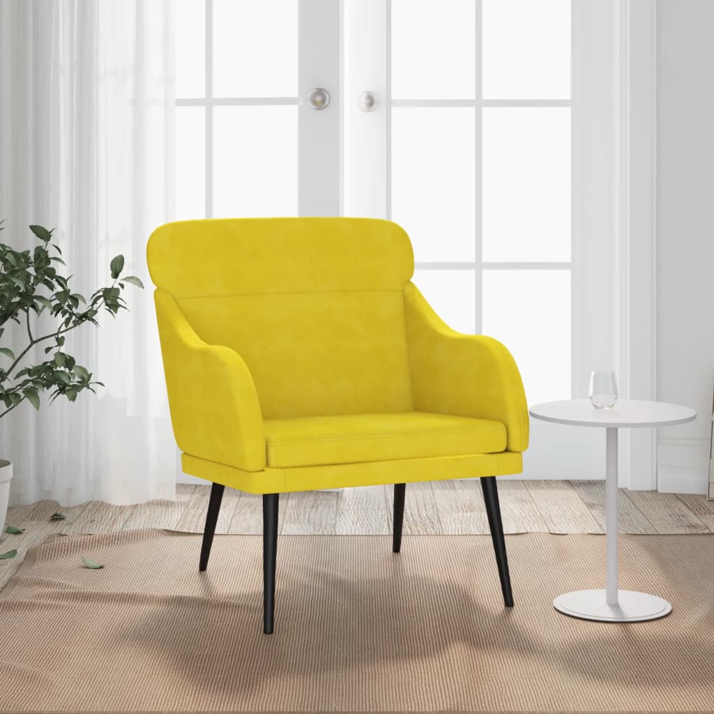Fauteuil 63x76x80 cm fluweel geel
