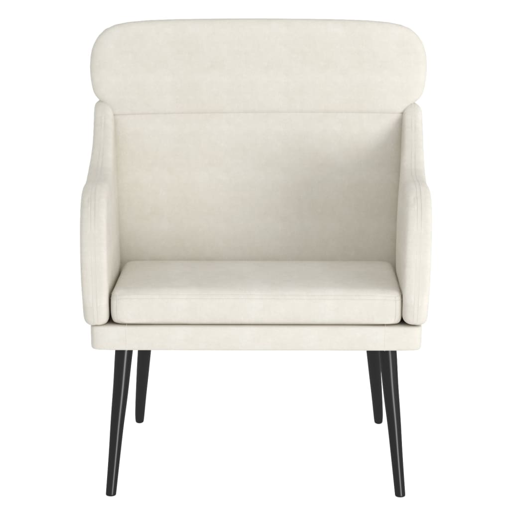 Fauteuil 63x76x80 cm fluweel crèmekleurig