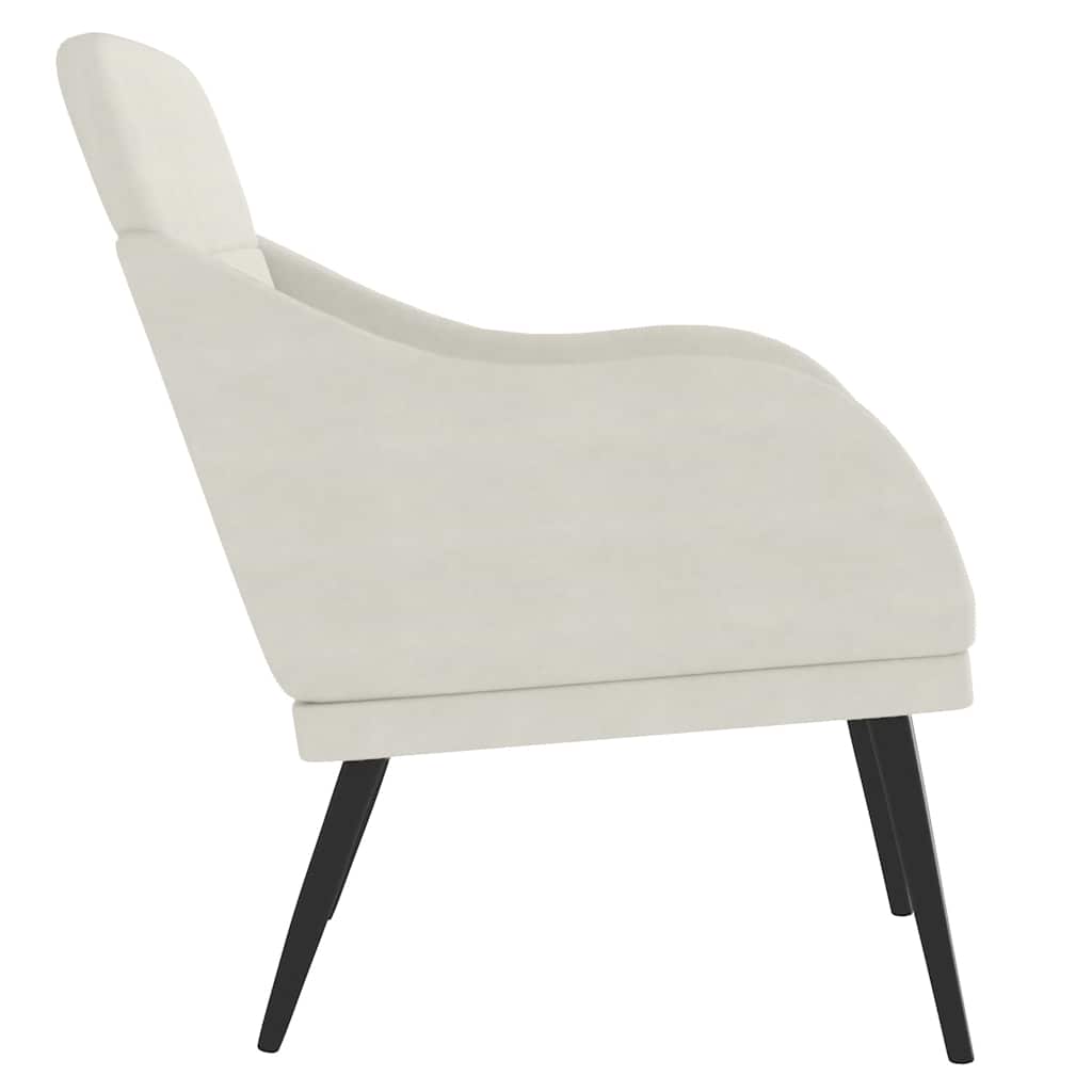Fauteuil 63x76x80 cm fluweel crèmekleurig