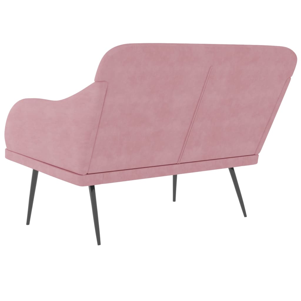 Bankje 110x76x80 cm fluweel roze
