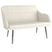 Bankje 110x76x80 cm fluweel crèmekleurig