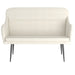 Bankje 110x76x80 cm fluweel crèmekleurig